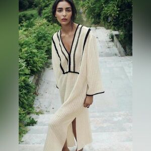 Zara Striped Kaftan Dress/ coverup